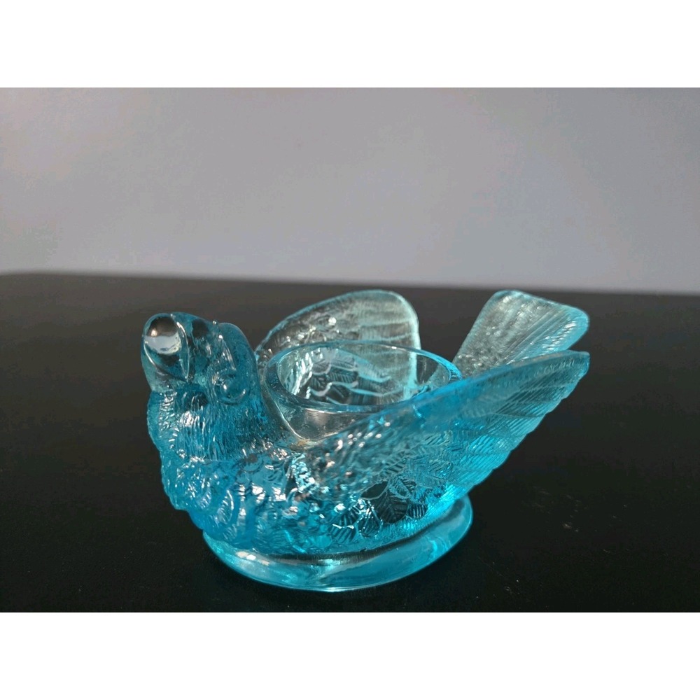 RARE Degenhart Bird & Berry Salt Dip Cellar BLUE BIRD OF HAPPINESS